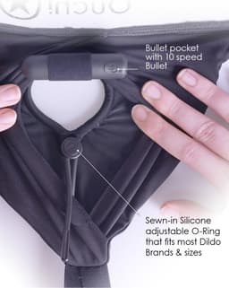 Shots - Ouch! OU825BLKXLXXL1 - Vibrating Strap-on Boxer - Black - XL/XXL — thumbnail 14
