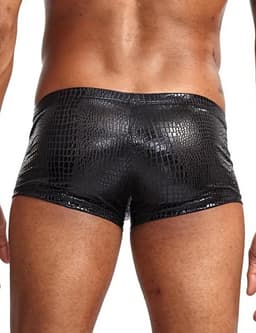 Zwarte Heren Boxershort met Slangenprint – Sexy Stretch Boxer met Korte Pijpen - Maat M — thumbnail 5