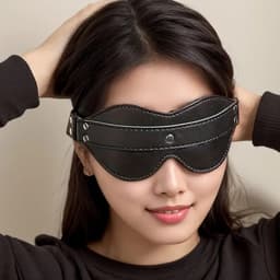 LekkerStout BDSM Lederen Oogmasker - Verstelbare Riem - Hoogwaardige Stiksels - Blinddoek | LS329 — thumbnail 1