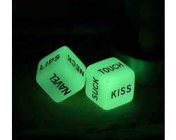 New Age Devi - "Glow in the Dark Dobbelstenen voor Erotische Voorspellingen - 2 Stuks - Kamasutra, Seks & Relatie - Spannend & Erotisch!"