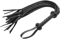 Multistring Seks zweep Deluxe 78 CM - Seks - Sex - Sekszweep - SM - BDSM - Zwart - Leer - Leder — thumbnail 1