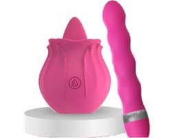 Erodit® Delicous Delight - Roze erotisch geschenkset - Butt Plug- Anaal dildo- stimulerende lik en tong vibrators voor vrouwen- Anaal prostaat vibrator voor mannen- Seksspeeltje voor Koppels - Erotiek voor vrouwen, mannen,