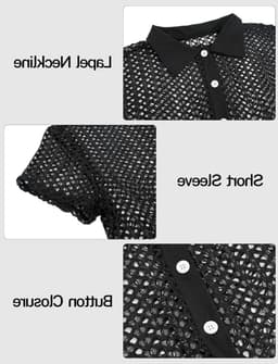 Transparante Mannelijke Mesh T-shirt voor Disco en Zomer met Zakjes en Lingerie Stijl — thumbnail 3