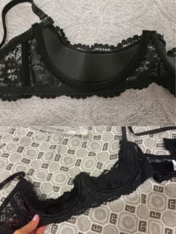 Luxe 2-Delige Kanten Lingerie Set Zwart – Open Cup 1/4 Push-up Beugel BH & Open Kruis String - Erotische Lingerie Maat M/L — thumbnail 3