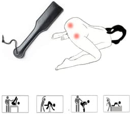 Spanking Paddle BDSM - Leren Liefdeszweep Paddle 32 cm - Erotische Zweep voor Impact Play - Billenkoek - Seksspeeltjes — thumbnail 3