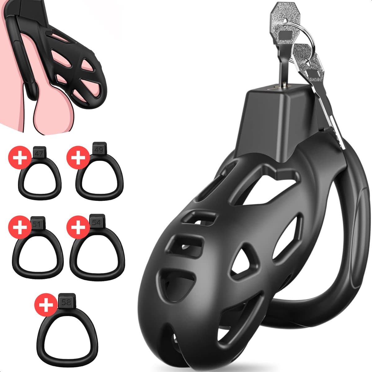 Chastity Cage - Penis kooi - Kuisheidskooi voor mannen - Kuisheidsgordel - Kuisheidskooien - Seksspeeltjes voor koppel - Sexspeeltjes - Jespro — afbeelding 1