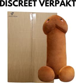 JustValue Penis Knuffel - 100 cm - Erotiek - Bodypillow - Piemel - Zacht - Kussen - Sex Toy - Beige - Bruin — thumbnail 2