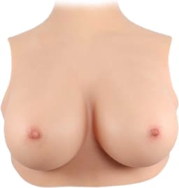 Siliconen nep borsten - Travestiet - Crossdresser - Transgender - Prothese - Ronde hals - Cup D - Voor 60 t/m 90 KILOGRAM — thumbnail 1