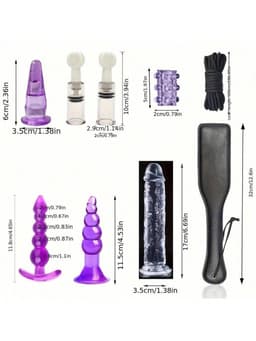 Daity 30-delige BDSM Sex Speeltjes Set - Erotische Bondage Set met Vibrator, Handboeien, Buttplugs, Zweep, en Meer - Volwassen Speelgoed voor BDSM Spelletjes en Intiem Spel - roze — thumbnail 5