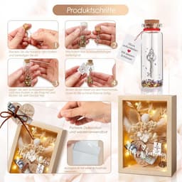 Romantisch geldcadeau met eeuwige bloemen en houten doos voor hem en haar — thumbnail 2