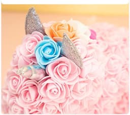 Roze Teddybeer - Bloemenpop - Cadeau geven - Handgemaakt - 25x24x15 cm - Roze — thumbnail 7