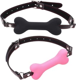 Daity Leren fixatiebanden, balvormige mondprop, siliconen bondage balgag, hondenbot mondprop, roze huisdierbot bijtbal, bondage siliconen fixatie, slaaf SM-spel voor geliefden/koppels — thumbnail 4