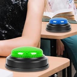 Spel Antwoord Zoemer - Quiz Geluidsknop - Spelshow Thuis - Vier Verschillende Geluiden - 9x9x3.5cm Per Knop — thumbnail 4