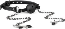 Open Ball Gag Met Tepelklemmen — thumbnail 1
