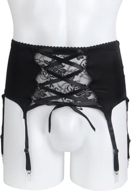 Zeloria Heren Jarretel Boxer Kant – Erotische Lingerie met Bandjes – Zwart – M – Exclusief Kousen — thumbnail 10