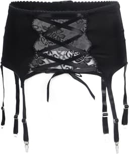 Zeloria Heren Jarretel Boxer Kant – Erotische Lingerie met Bandjes – Zwart – S – Exclusief Kousen — thumbnail 9