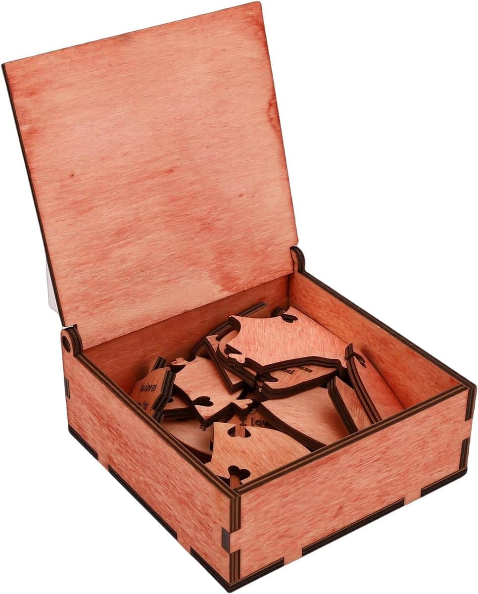 Hartpuzzeldoos - Romantische Doos - Cadeau Geven - 20 Redenen Klaar - Niet gespecificeerd - Houtkleur — afbeelding 1