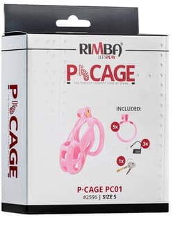 Rimba Toys - P-Cage PC01 - Kunststof Kuisheidskooi - Peniskooi - Chastity - Roze - Verkrijgbaar in 3 maten — thumbnail 3
