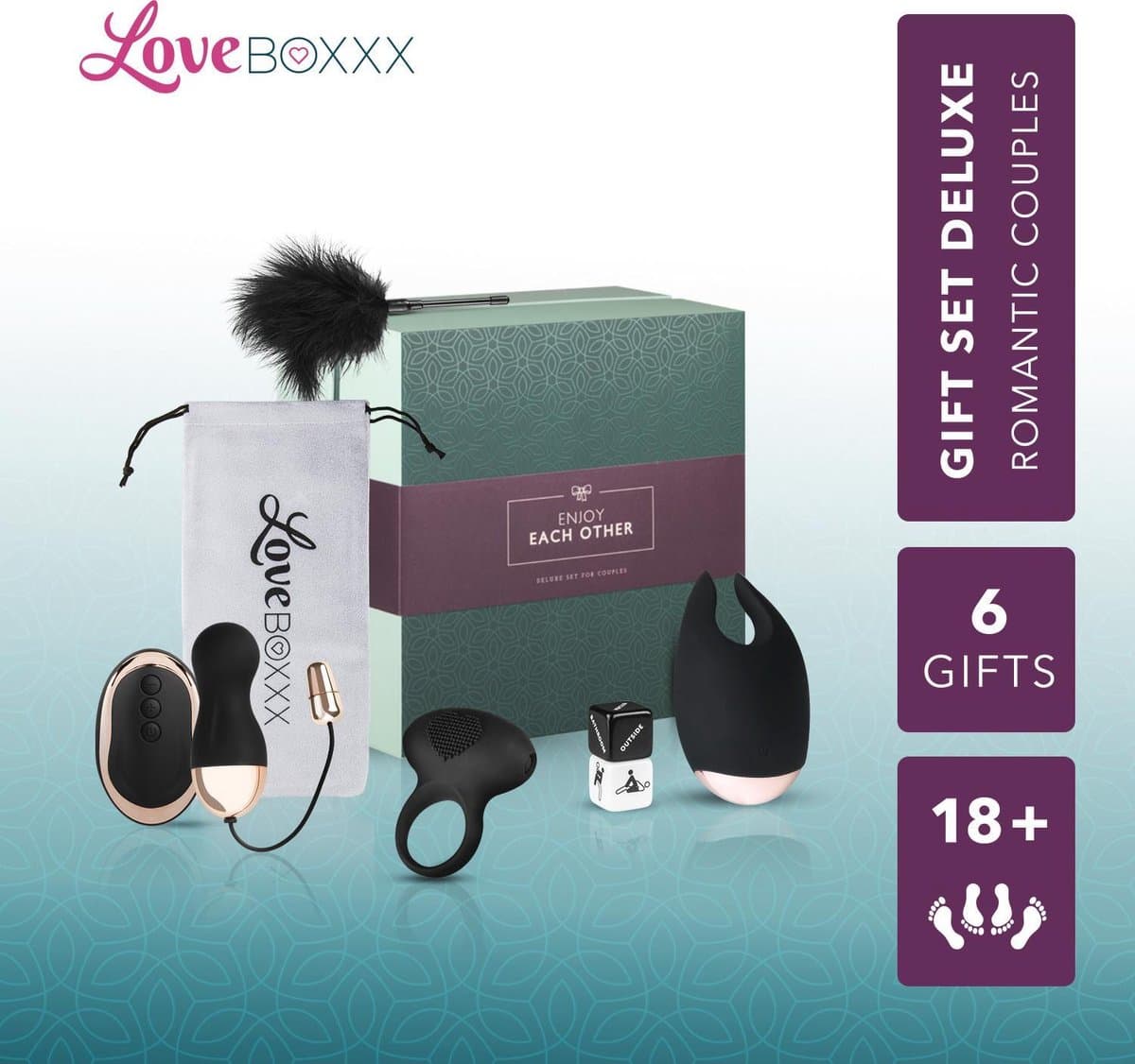 Loveboxxx - Romantic Couples Box - Erotische Geschenkset - Kerstcadeau voor Volwassenen - Geschenkset Vrouwen en Mannen - Cadeau Vrouw en Man - Giftset Vrouw en Man - Erotisch — afbeelding 1