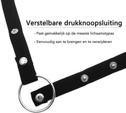 DOWO® - Chastity Cage Waist Strap - Kuisheids Riem - Belt voor Peniskooi - Zwart — thumbnail 2