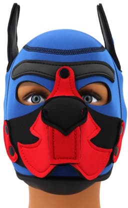 Dog/Puppy/Honden Neoprene-Masker Blauw-Zwart-Rood- Neopreen — thumbnail 1