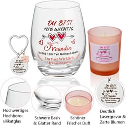 Persoonlijk Cadeau voor Vrouwen, Gegraveerd Wijnglas en Geurkaars Set, Perfect voor Verjaardagen en Speciale Gelegenheden — thumbnail 7