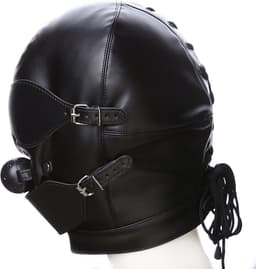 Smooth Leatherlook SM Fetish Gagball Masker Zwart - Spannend voor koppels - Masker - Sex speeltjes - Sex toys - SM toys - Erotiek - Bondage - Sexspelletjes voor mannen en vrouwen – Seksspeeltjes - SM masker - Fetish masker - Gagmask - Bondage masker — thumbnail 2
