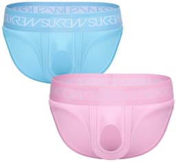 SUKREW U-Style Brief Multipack 1x Breeze Blue + 1x Summer Pink - MAAT S - Erotisch Heren Ondergoed - Slip voor Man - Sexy mannen Slip — thumbnail 1