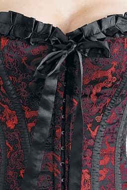 Burleska Lily Hook Red Dragon Dames Corsage - zwart/rood - S — thumbnail 4