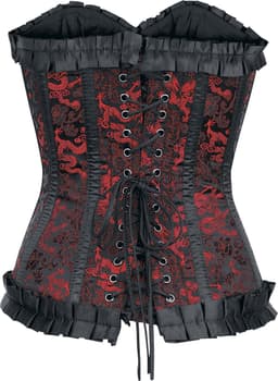 Burleska Lily Hook Red Dragon Dames Corsage - zwart/rood - S — thumbnail 5