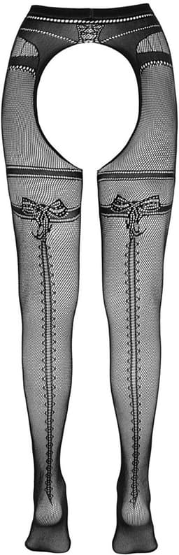 Cottelli Collection – Hold Up Kousen met Open Kruis voor Gemakkelijk Toegang -Maat L/XL - Zwart — thumbnail 2