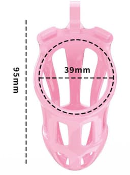 Rimba Toys - P-Cage PC02 - Kunststof Kuisheidskooi - Peniskooi - Chastity - Roze - Verkrijgbaar in 3 maten — thumbnail 3
