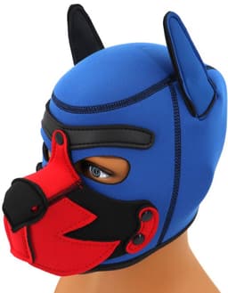Dog/Puppy/Honden Neoprene-Masker Blauw-Zwart-Rood- Neopreen — thumbnail 5