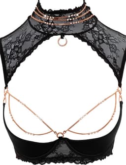 Abierta Fina Elegante Jarretel Set Met Open Kruisje - Zwart — thumbnail 9