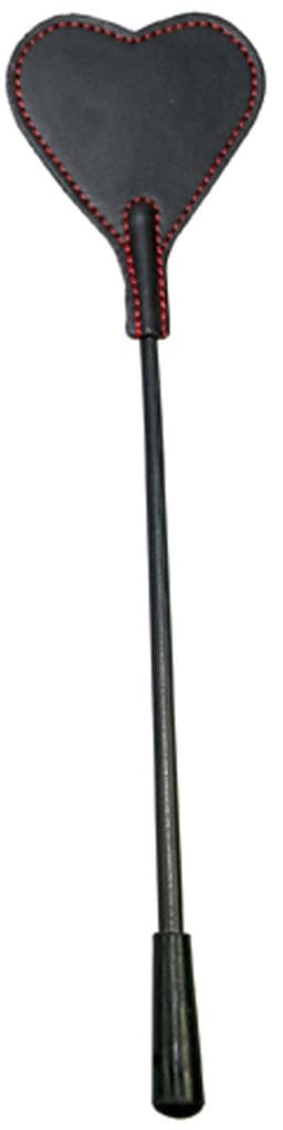 Bad Kitty – 25 cm Mini Zweepje ‘Single Tail’ met Hart Vorm voor de Speelse Discipline - Zwart — thumbnail 1