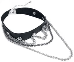 Gothicana Zwarte halsketting / choker met ketting details - Dames - Standard — thumbnail 5