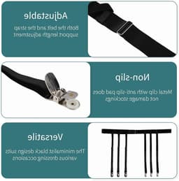 Elegante jarretellenhouder voor dames met 6 metalen clips, verstelbare tailleband, perfect voor kousen en panty's — thumbnail 3