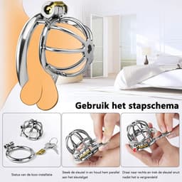 DOWO® - Mini Locker - Kuisheidskooi - Chastity cage - Peniskooi - Hemisferisch - Staal - 45 mm — thumbnail 5