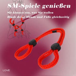 Bondage Set-DBSM set - 2 Bondage Touwen - SM Bondage Touwen - Borsten - Zelf-Bondage - Bed Bondage Riem - Bed Bondage Set - Koppels — thumbnail 4