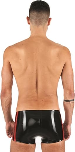 Mister B Rubber Trunks zwart met rode bies medium — thumbnail 2