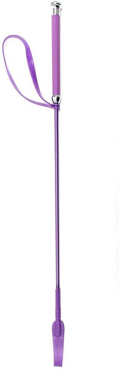 Rimba - Paardrijzweep Met Flapje - 65 cm - Paars — afbeelding 1