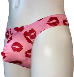 LekkerStout Heren String - Kusjes-Print - Roze/Rood - Sexy Herenondergoed | M | ( LS246 ) — thumbnail 4