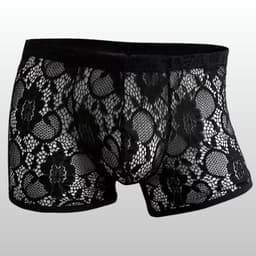 Heren Boxer Kant Zwart Transparant Mesh - Sexy Heren Lingerie - Maat XL | LS230 — thumbnail 1