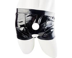 BamBella ® - Boxer short - Maat S/M - Datex Zwart (Latex en stof SM kleding BDSM erotische heren kleding ondergoed lingerie onderbroek zwart