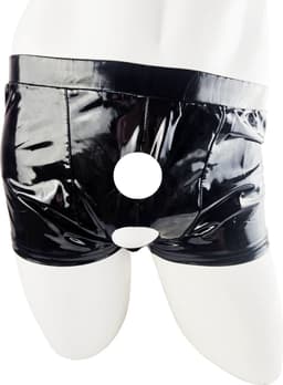 BamBella ® - Boxer short - Maat S/M - Datex Zwart (Latex en stof SM kleding BDSM erotische heren kleding ondergoed lingerie onderbroek zwart — thumbnail 1