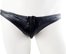 BamBella ® - Slip - Maat S/M Zwart SM kleding BDSM met rits erotische heren kleding ondergeoed lingererie onderbroek ondergoed lingerie zwart — thumbnail 4