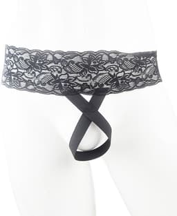 BamBella® Slip open kruis kant voor mannen - XXL - strap cock ring doorzichtig Erotische Sexy Lingerie Heren - Zwart mannen ondergoed slip — thumbnail 4