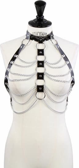 Fixxx - Kettingen Top - Lakleer - One Size - Zwart — thumbnail 1