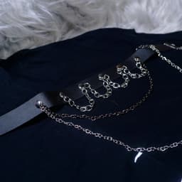 Gothicana Zwarte halsketting / choker met ketting details - Dames - Standard — thumbnail 4
