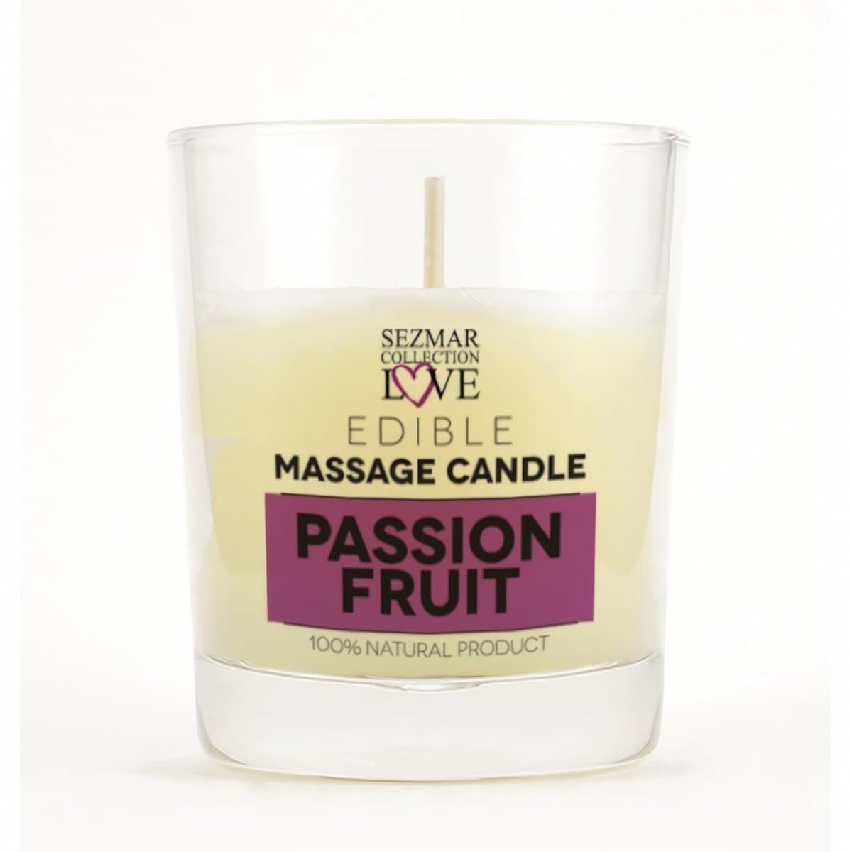 Love – Sezmar Collection Edible Massagekaars 100% Natuurlijke Verwenning | Passion Fruit | Voor Romantische Avonden en Tropische Ontspanning – 100 ml — afbeelding 1